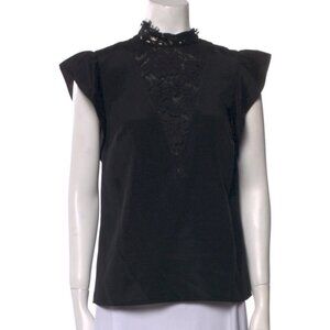 St. John Silk Mock Neck Blouse